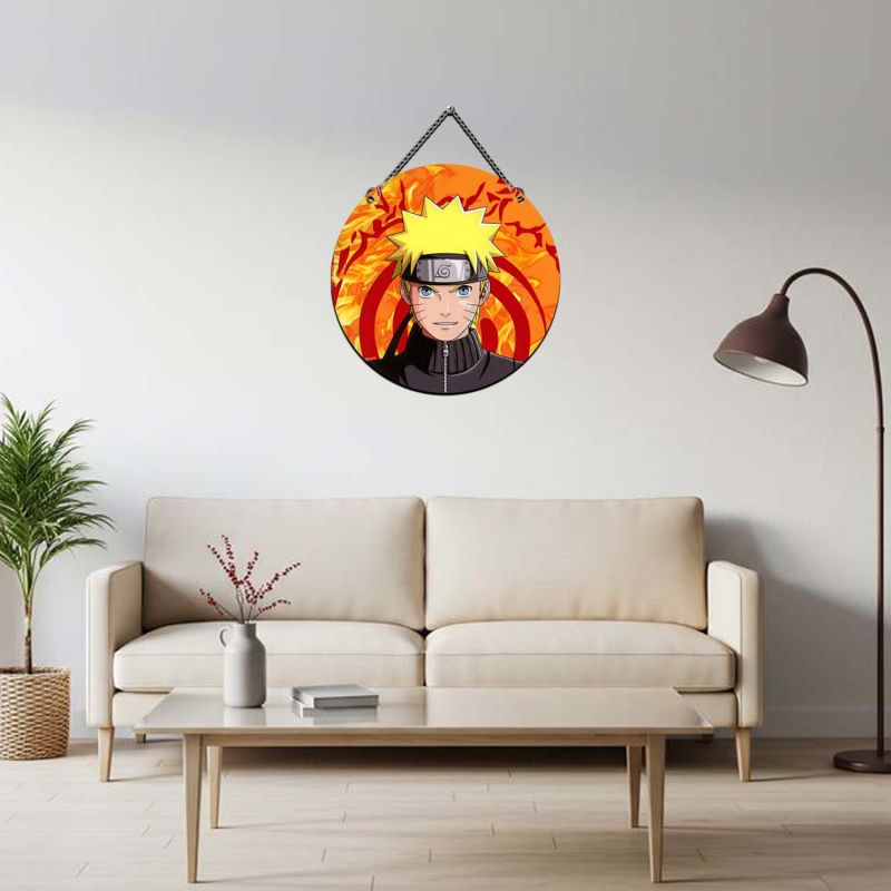Anime Theme Wooden Wall Hanging for Kids' Bedroom, Living Room & Playrooms Birthday Return Gift For Kids & Anime Lover (NarutoUzumaki458)